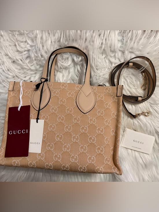 Gucci Handbags - GUCCI DENIM OPHIDIA MEDIUM TOTE BAG NWT